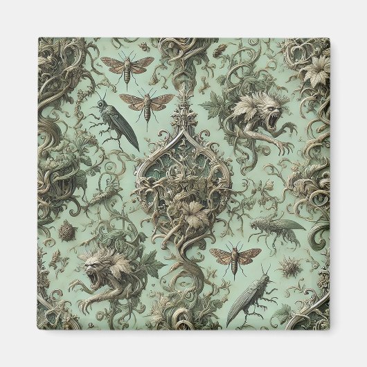 Chitinous Elegy – Gothic Insect behang ontwerp Magneet (Voorkant)