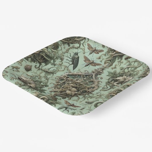 Chitinous Elegy – Gothic Insect  Papieren Bordje (Gebogen)