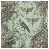 Chitinous Elegy – Gothic Victoriaans Statement Teg Stof (Close Up)