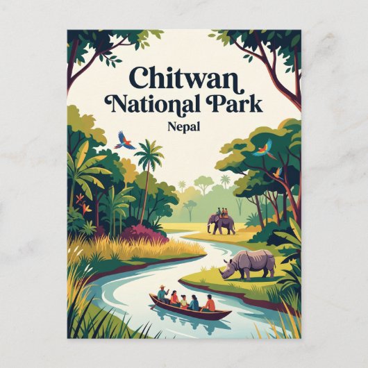 Chitwan National Park Nepal Briefkaart (Voorkant)