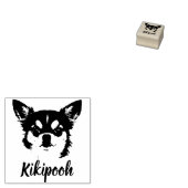 Chiuahu Print Aangepaste Naam Handtekening Hout Rubberstempel (Gestempeld)