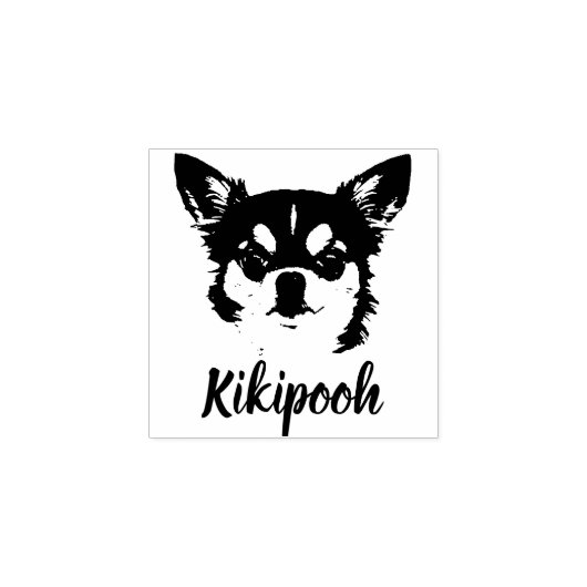 Chiuahu Print Aangepaste Naam Handtekening Hout Rubberstempel (Afrduk)