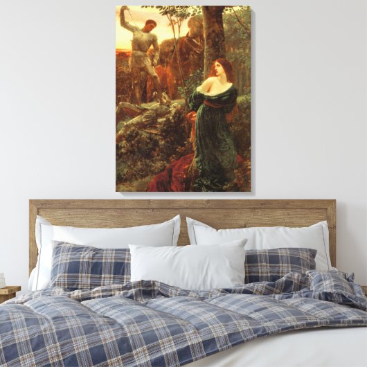 Chivalerie (door Frank Dicksee) Canvas Afdruk (Insitu (Slaapkamer))