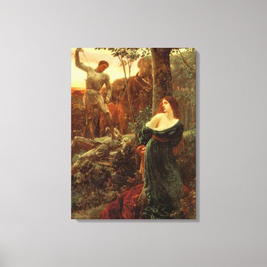 Chivalerie (door Frank Dicksee) Canvas Afdruk (Voorkant)