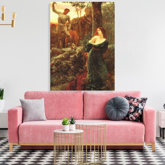 Chivalerie (door Frank Dicksee) Canvas Afdruk (Insitu (Woonkamer))