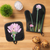 Chives Bloemen Ovenwant & Pannenlap Set (Top down)