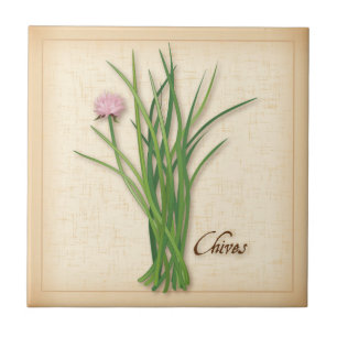 Chives Herb Ceramic Tile Tegeltje