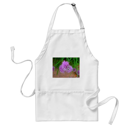 Chives met Paarse bloesems Standaard Schort (Voorkant)