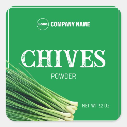 Chives Spice Label Aangepaste Sticker (Voorkant)