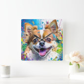 Chiwawa Dog Vierkante Klok (Huis)