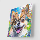 Chiwawa Dog Vierkante Klok (Hoek)