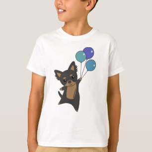 Chiwawa Dog vliegt omhoog met ballonnen T-shirt