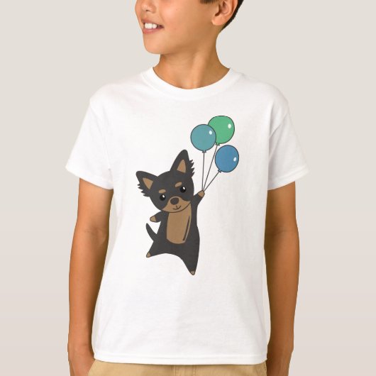 Chiwawa Dog vliegt omhoog met ballonnen T-shirt (Voorkant)