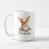 Chiwawa hond met koffie mok, hond met attitude koffiemok (Links)