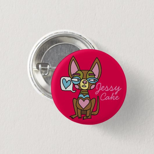 Chiwawa Jessy Cake Badge Ronde Button 3,2 Cm (Voorkant /achterkant)