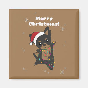 Chiwawa Kersthond Winter Dieren Dogs Magnet