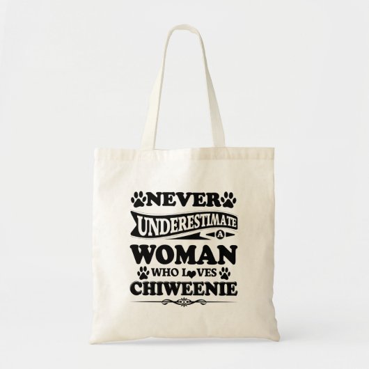Chiweenie Canvas tas Gifts voor papa mama oma (Voorkant)