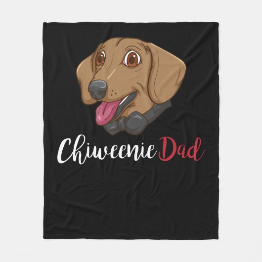 Chiweenie Dad Hondenliefhebber Gift Mannen Dog Chi Fleece Deken (Voorkant)