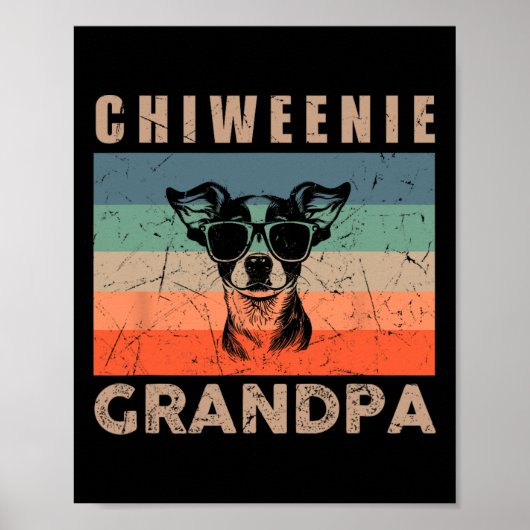Chiweenie Dog Opa Gifts for Men Fun Gr Poster (Voorkant)