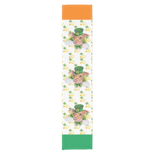 Chiweenie Holiday Home Decor St Patricks Day Korte Tafelloper (Voorkant)