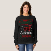 Chiweenie Hondenliefhebber Kerstmis Pajama Ugly Ch Trui (Voorkant volledig)