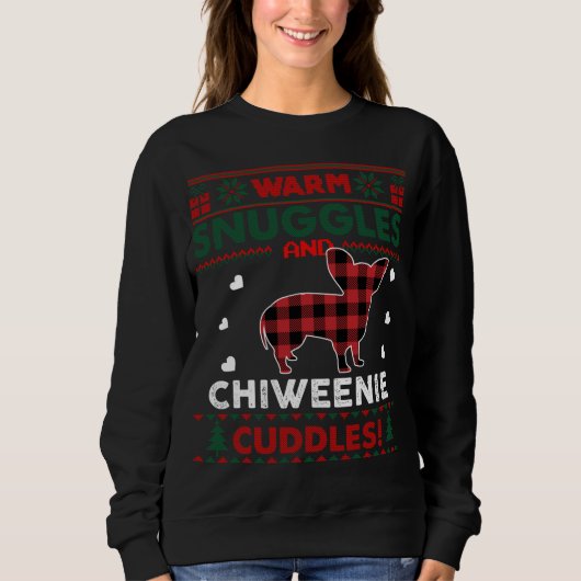 Chiweenie Hondenliefhebber Kerstmis Pajama Ugly Ch Trui (Voorkant)