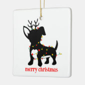 Chiweenie kerstverlichting keramisch ornament (Links)