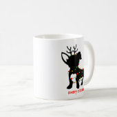 Chiweenie kerstverlichting koffiemok (Voorkant rechts)