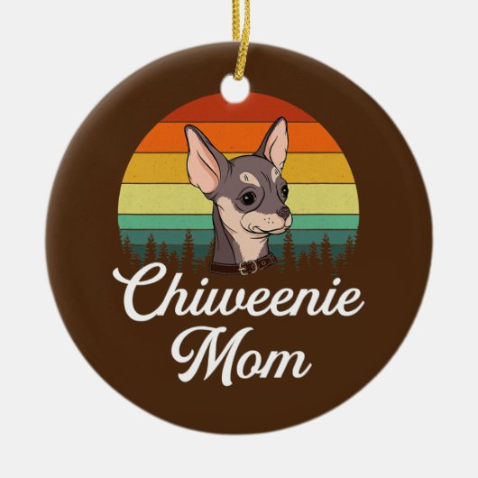 chiweenie mama chiweenie keramisch ornament (Voorkant)