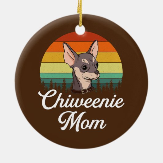 chiweenie mama chiweenie keramisch ornament (Achterkant)