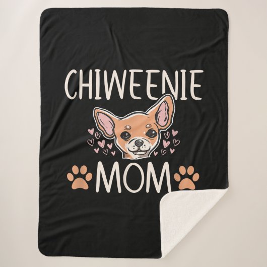 chiweenie mom chihuahua cute dog owner love lover sherpa deken (Voorkant)