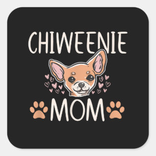 chiweenie mom chihuahua cute dog owner love lover vierkante sticker