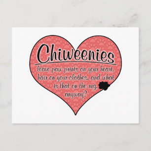 Chiweenie Paw Prints Dog Humor Briefkaart