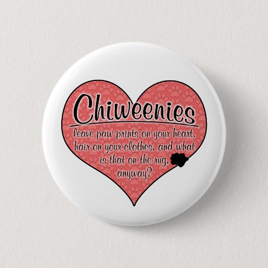 Chiweenie Paw Prints Dog Humor Ronde Button 5,7 Cm (Voorkant)