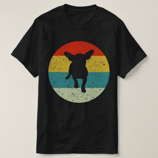 chiweenie retro  silhouette 70s t-shirt (Design voorkant)