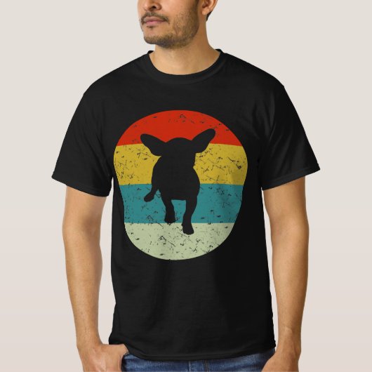 chiweenie retro  silhouette 70s t-shirt (Voorkant)