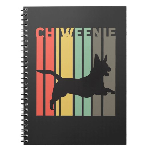 Chiweenie Silhouette - Cute Chiweenie Dog Gift Notitieboek (Voorkant)