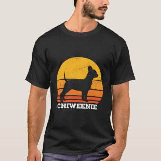 Chiweenie Sunset Retro  Chiweenie Hondenliefhebber T-shirt