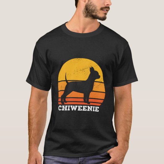 Chiweenie Sunset Retro Chiweenie Hondenliefhebber T-shirt (Voorkant)