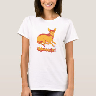 Chiweenie T-Shirt - Pop kunst - Rood en goud - Pet