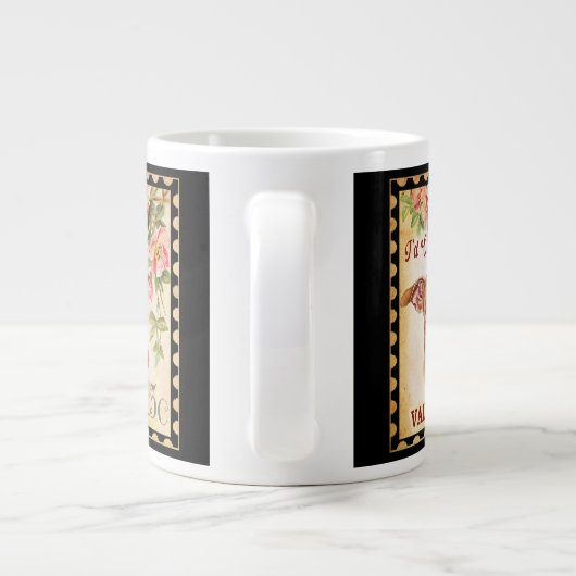 Chiweenie  Valentijn Funny Dog met Roos Grote Koffiekop (Achterkant)