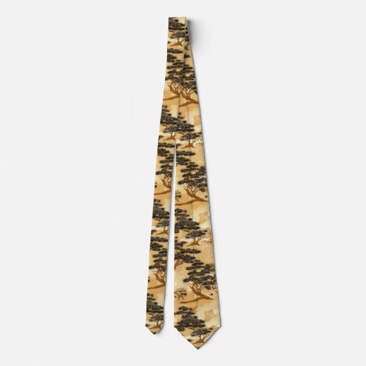 Chiyogami bonsai-patroon stropdas (Achterkant)