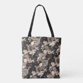Chiyogami Draken en bloemen patroon Tote Bag (Achterkant)