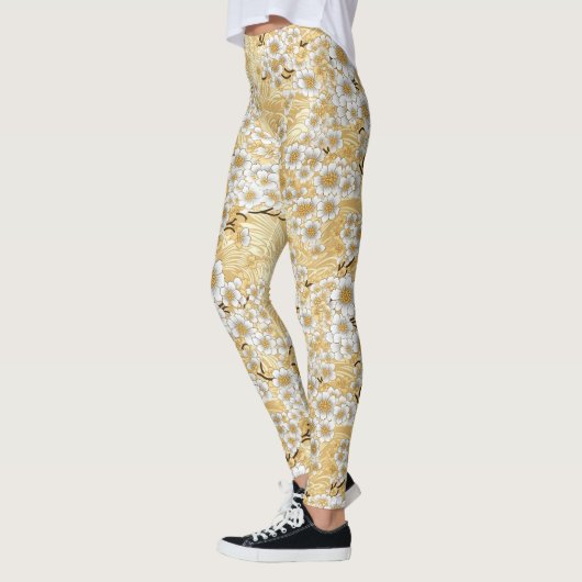 Chiyogami Pruimenbloesem Bloemmotief Leggings (Links)