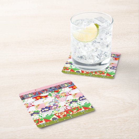 Chiyogami Rice Paper Pattern Kartonnen Onderzetters (Insitu)