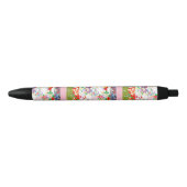 Chiyogami Rice Paper Seamless Patroon Zwarte Inkt Pen (Voorkant)