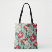 Chiyogami rood en wit Camelia patroon Tote Bag (Voorkant)