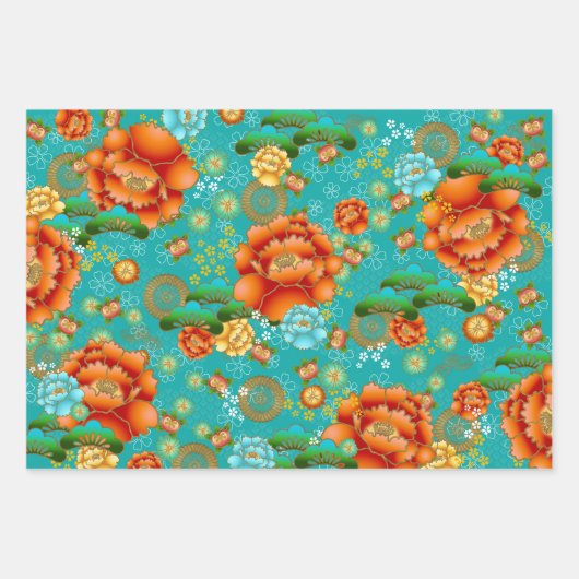 Chiyogami Yuzen Washi Style, papiervellen Inpakpapier Vel (Voorkant 3)