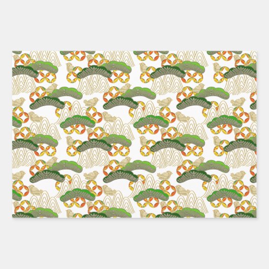 Chiyogami Yuzen Washi Style patroon Inpakpapier Vel (Voorkant 2)