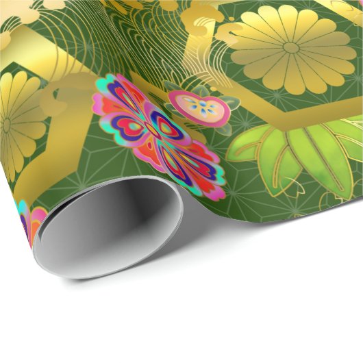 Chiyogami Yuzen Washi Style patroon Verpakkingspap Cadeaupapier (Rol Hoek)